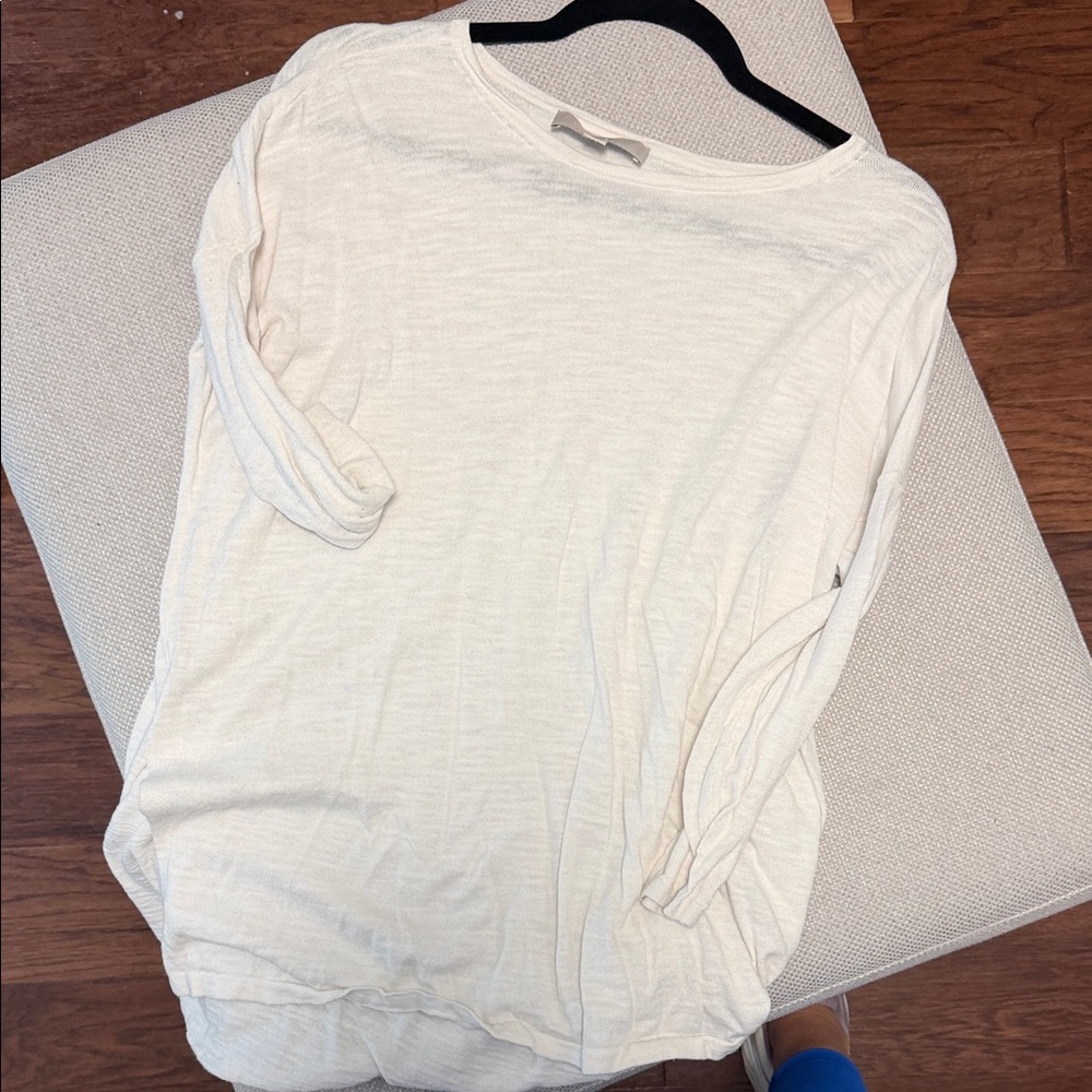 LOFT Cream Long Sleeve Women's Top